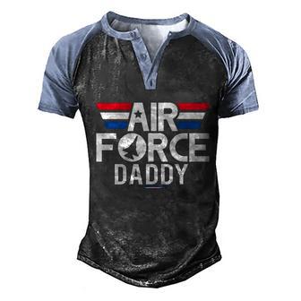 Veteran Dad Proud Air Force Daddy Gift Military Fathers Day Gift Graphic Design Printed Casual Daily Basic Men's Henley Shirt Raglan Sleeve 3D Print T-shirt - Thegiftio UK
