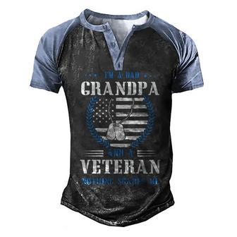 Veteran Day Im A Dad Grandpa And A Veteran Graphic Design Printed Casual Daily Basic Men's Henley Shirt Raglan Sleeve 3D Print T-shirt - Thegiftio UK