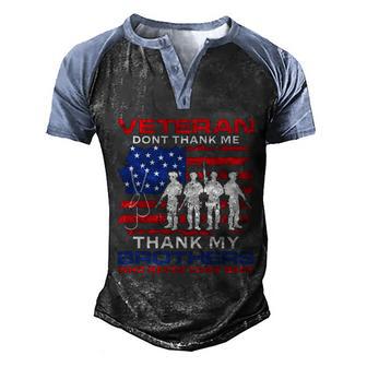 Veteran Dont Thank Me Graphic Design Printed Casual Daily Basic Men's Henley Shirt Raglan Sleeve 3D Print T-shirt - Thegiftio UK