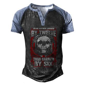 Veteran Gun Control Judged By Twelve Graphic Design Printed Casual Daily Basic Men's Henley Shirt Raglan Sleeve 3D Print T-shirt - Thegiftio UK