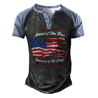 Veteran Land Of The Free Gift T Men's Henley Shirt Raglan Sleeve 3D Print T-shirt - Thegiftio UK
