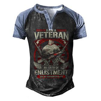 Veteran Oath Of Enlistment Gift T Men's Henley Shirt Raglan Sleeve 3D Print T-shirt - Thegiftio UK
