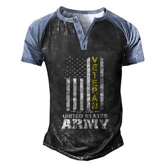 Veteran Of United States Us Army Veteran Gold Graphic Design Printed Casual Daily Basic Men's Henley Shirt Raglan Sleeve 3D Print T-shirt - Thegiftio UK