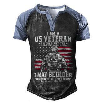 Veteran Of Us My Skills American Flag Veteran Day Graphic Design Printed Casual Daily Basic Men's Henley Shirt Raglan Sleeve 3D Print T-shirt - Thegiftio UK