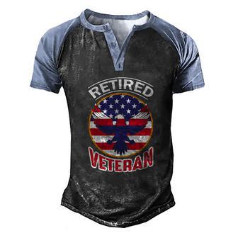 Veteran Retired Gift Graphic Design Printed Casual Daily Basic Men's Henley Shirt Raglan Sleeve 3D Print T-shirt - Thegiftio UK