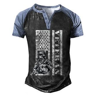 Veteran Support Our Troops Usa Flag Graphic Design Printed Casual Daily Basic Men's Henley Shirt Raglan Sleeve 3D Print T-shirt - Thegiftio UK