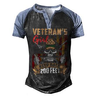 Veterans Girl Keep Back 200 Feet Men's Henley Shirt Raglan Sleeve 3D Print T-shirt - Thegiftio UK