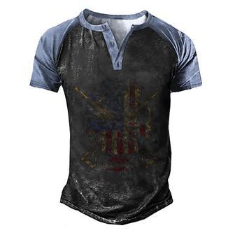 Veterans Skull Us Army Graphic Design Printed Casual Daily Basic Men's Henley Shirt Raglan Sleeve 3D Print T-shirt - Thegiftio UK