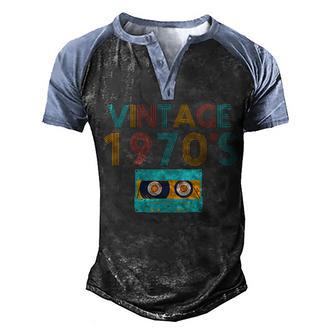 Vintage 1970S Music Tape Graphic Design Printed Casual Daily Basic Men's Henley Shirt Raglan Sleeve 3D Print T-shirt - Thegiftio UK