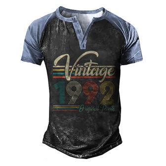 Vintage 1992 Original Parts 30Th Birthday Graphic Design Printed Casual Daily Basic V4 Men's Henley Shirt Raglan Sleeve 3D Print T-shirt - Thegiftio UK