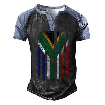 Vintage African Flag Graphic Design Printed Casual Daily Basic Men's Henley Shirt Raglan Sleeve 3D Print T-shirt - Thegiftio UK