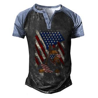 Vintage American Flag Horse Dad Mom Horse Lover 4Th Of July Men's Henley Shirt Raglan Sleeve 3D Print T-shirt - Thegiftio UK