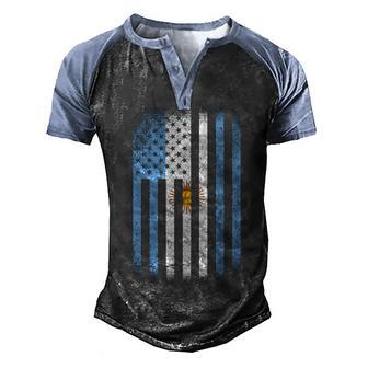 Vintage Argentina Flag Graphic Design Printed Casual Daily Basic V2 Men's Henley Shirt Raglan Sleeve 3D Print T-shirt - Thegiftio UK
