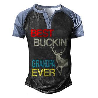 Vintage Best Buckin Grandpa Hunting Graphic Design Printed Casual Daily Basic V2 Men's Henley Shirt Raglan Sleeve 3D Print T-shirt - Thegiftio UK