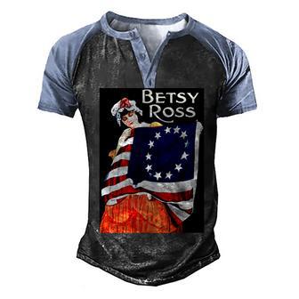 Vintage Betsy Ross American Flag 1776 Art Graphic Design Printed Casual Daily Basic Men's Henley Shirt Raglan Sleeve 3D Print T-shirt - Thegiftio UK