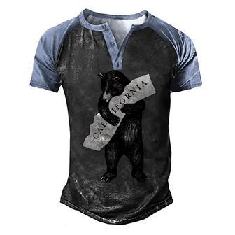 Vintage Cali California Republic Beer Graphic Design Printed Casual Daily Basic Men's Henley Shirt Raglan Sleeve 3D Print T-shirt - Thegiftio UK