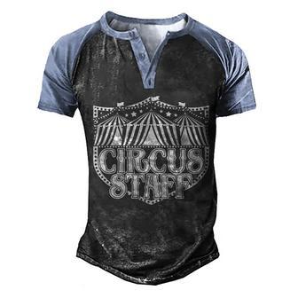 Vintage Circus Staff Graphic Design Printed Casual Daily Basic Men's Henley Shirt Raglan Sleeve 3D Print T-shirt - Thegiftio UK