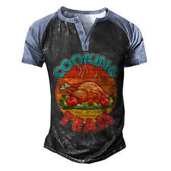 Vintage Cooking Team Emblem Graphic Design Printed Casual Daily Basic Men's Henley Shirt Raglan Sleeve 3D Print T-shirt - Thegiftio UK