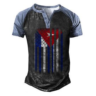 Vintage Cuban Flag Graphic Design Printed Casual Daily Basic Men's Henley Shirt Raglan Sleeve 3D Print T-shirt - Thegiftio UK
