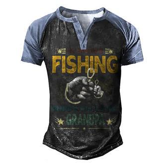 Vintage Fishing Buddy Calls Me Grandpa Men's Henley Shirt Raglan Sleeve 3D Print T-shirt - Thegiftio UK