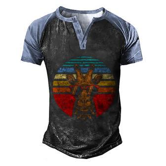Vintage Giraffe With Sunglasses Cool Safari Animal Gift Men's Henley Shirt Raglan Sleeve 3D Print T-shirt - Thegiftio UK