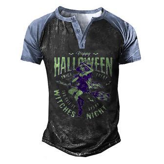 Vintage Halloween Too Cute To Spook Witches Night Graphic Design Printed Casual Daily Basic Men's Henley Shirt Raglan Sleeve 3D Print T-shirt - Thegiftio UK