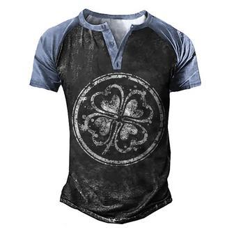 Vintage Irish Clover Cloverleaf Graphic Design Printed Casual Daily Basic Men's Henley Shirt Raglan Sleeve 3D Print T-shirt - Thegiftio UK