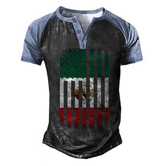 Vintage Mexican Flag Graphic Design Printed Casual Daily Basic Men's Henley Shirt Raglan Sleeve 3D Print T-shirt - Thegiftio UK