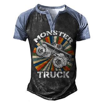 Vintage Monster Trucks T Big Foot Cars Lovers Gift Men's Henley Shirt Raglan Sleeve 3D Print T-shirt - Thegiftio UK
