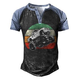 Vintage Monster Trucks T Big Foot Cars Lovers Gifts Men's Henley Shirt Raglan Sleeve 3D Print T-shirt - Thegiftio UK