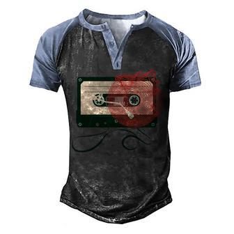 Vintage Old Cassette Player Graphic Design Printed Casual Daily Basic Men's Henley Shirt Raglan Sleeve 3D Print T-shirt - Thegiftio UK