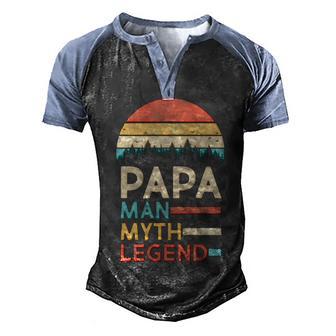 Vintage Papa The Man Myth Legend Graphic Design Printed Casual Daily Basic Men's Henley Shirt Raglan Sleeve 3D Print T-shirt - Thegiftio UK