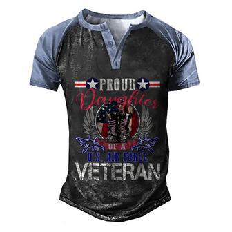 Vintage Proud Daughter Of A US Air Force Veteran Gift Graphic Design Printed Casual Daily Basic Men's Henley Shirt Raglan Sleeve 3D Print T-shirt - Thegiftio UK