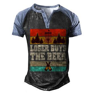 Vintage Retro Disc Golf Loser Buys The Beer Graphic Design Printed Casual Daily Basic Men's Henley Shirt Raglan Sleeve 3D Print T-shirt - Thegiftio UK