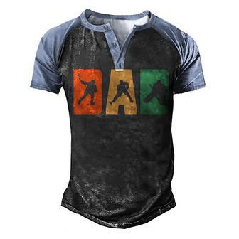 Vintage Retro Hockey Dad Gifts For Fathers Day Men's Henley Shirt Raglan Sleeve 3D Print T-shirt - Thegiftio UK
