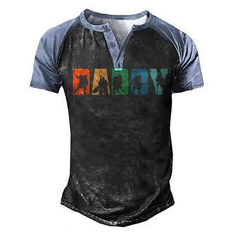 Vintage Retro Hockey Daddy Gifts For Fathers Day Men's Henley Shirt Raglan Sleeve 3D Print T-shirt - Thegiftio UK