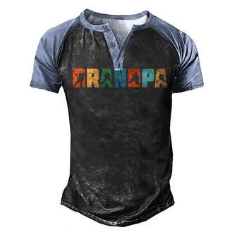 Vintage Retro Hockey Grandpa Gifts For Fathers Day Men's Henley Shirt Raglan Sleeve 3D Print T-shirt - Thegiftio UK