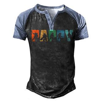 Vintage Retro Hockey Pappy Gifts For Fathers Day Men's Henley Shirt Raglan Sleeve 3D Print T-shirt - Thegiftio UK