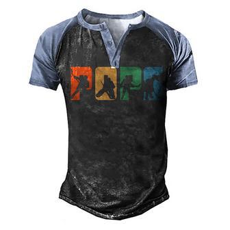 Vintage Retro Hockey Pops Gifts For Fathers Day Men's Henley Shirt Raglan Sleeve 3D Print T-shirt - Thegiftio UK