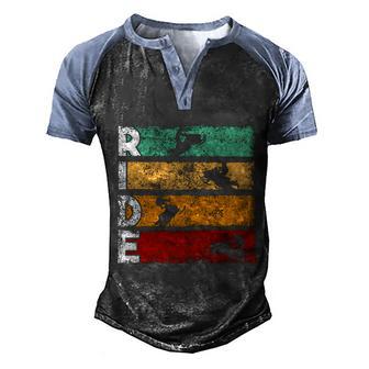 Vintage Ride Snowmobile Silhouette Motor Sled Snow Rider Great Gift Men's Henley Shirt Raglan Sleeve 3D Print T-shirt - Thegiftio UK