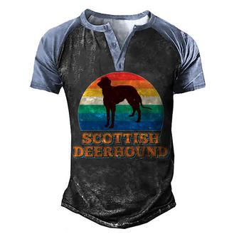 Vintage Scottish Deerhound Graphic Design Printed Casual Daily Basic Men's Henley Shirt Raglan Sleeve 3D Print T-shirt - Thegiftio UK
