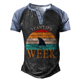 Vintage Sorry I Cant Its Week Funny Shark Graphic Design Printed Casual Daily Basic Men's Henley Shirt Raglan Sleeve 3D Print T-shirt - Thegiftio UK