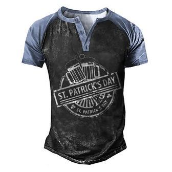 Vintage St Patricks Day Beer Graphic Design Printed Casual Daily Basic Men's Henley Shirt Raglan Sleeve 3D Print T-shirt - Thegiftio UK