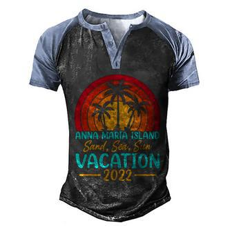 Vintage Sunset Summer Vacation 2022 Anna Maria Island Beach Cool Gift Men's Henley Shirt Raglan Sleeve 3D Print T-shirt - Monsterry DE