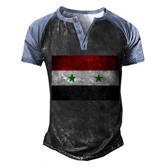 Vintage Syrian Independence Flag Graphic Design Printed Casual Daily Basic Men's Henley Shirt Raglan Sleeve 3D Print T-shirt - Thegiftio UK