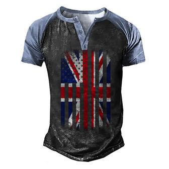 Vintage Union Jack British Flag United Kingdom Graphic Design Printed Casual Daily Basic Men's Henley Shirt Raglan Sleeve 3D Print T-shirt - Thegiftio UK
