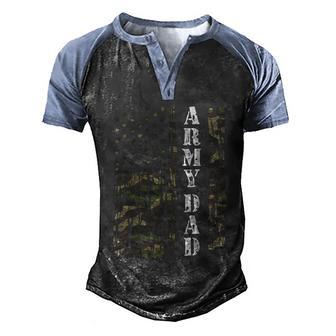 Vintage Us Flag Army Dad Veteran Father Gift On Fathers Day Gift Graphic Design Printed Casual Daily Basic Men's Henley Shirt Raglan Sleeve 3D Print T-shirt - Thegiftio UK