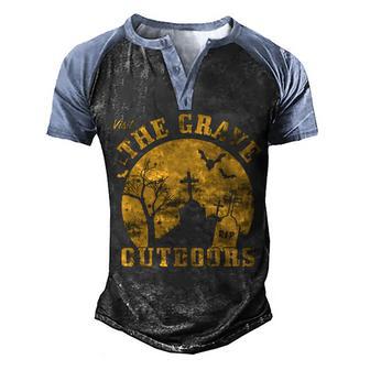 Visit The Grave Outdoors Graphic Design Printed Casual Daily Basic Men's Henley Shirt Raglan Sleeve 3D Print T-shirt - Thegiftio UK