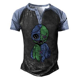 Vodoo Doll Funny Creepy Graphic Design Printed Casual Daily Basic Men's Henley Shirt Raglan Sleeve 3D Print T-shirt - Thegiftio UK