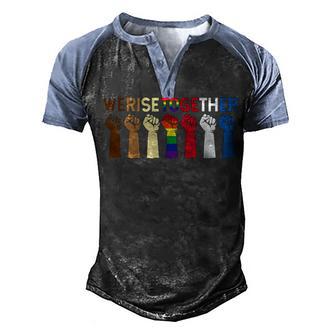 We Rise Together Equality Awesome Black History Month Gift Men's Henley Shirt Raglan Sleeve 3D Print T-shirt - Thegiftio UK